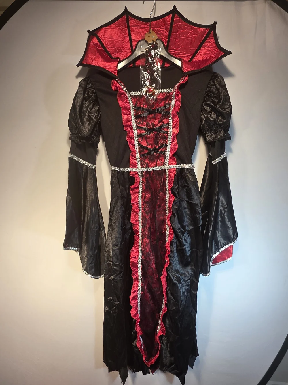 NEW Victorian Vampire Halloween Costume Dress & Choker GIRLS Sz Large Cosplay